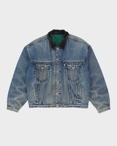 Vintage 90s Levi's SilverTab Denim Reversible Padded Jacket - M