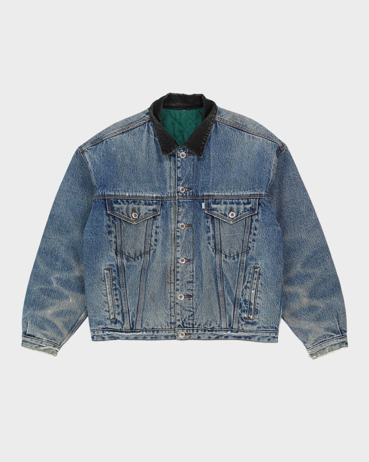 Vintage 90s Levi's SilverTab Denim Reversible Padded Jacket - M