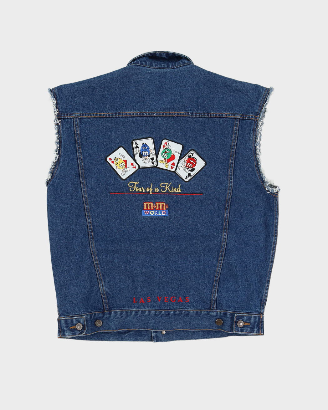 Vintage 90s M&amp;M's World Las Vegas Denim Gilet - M