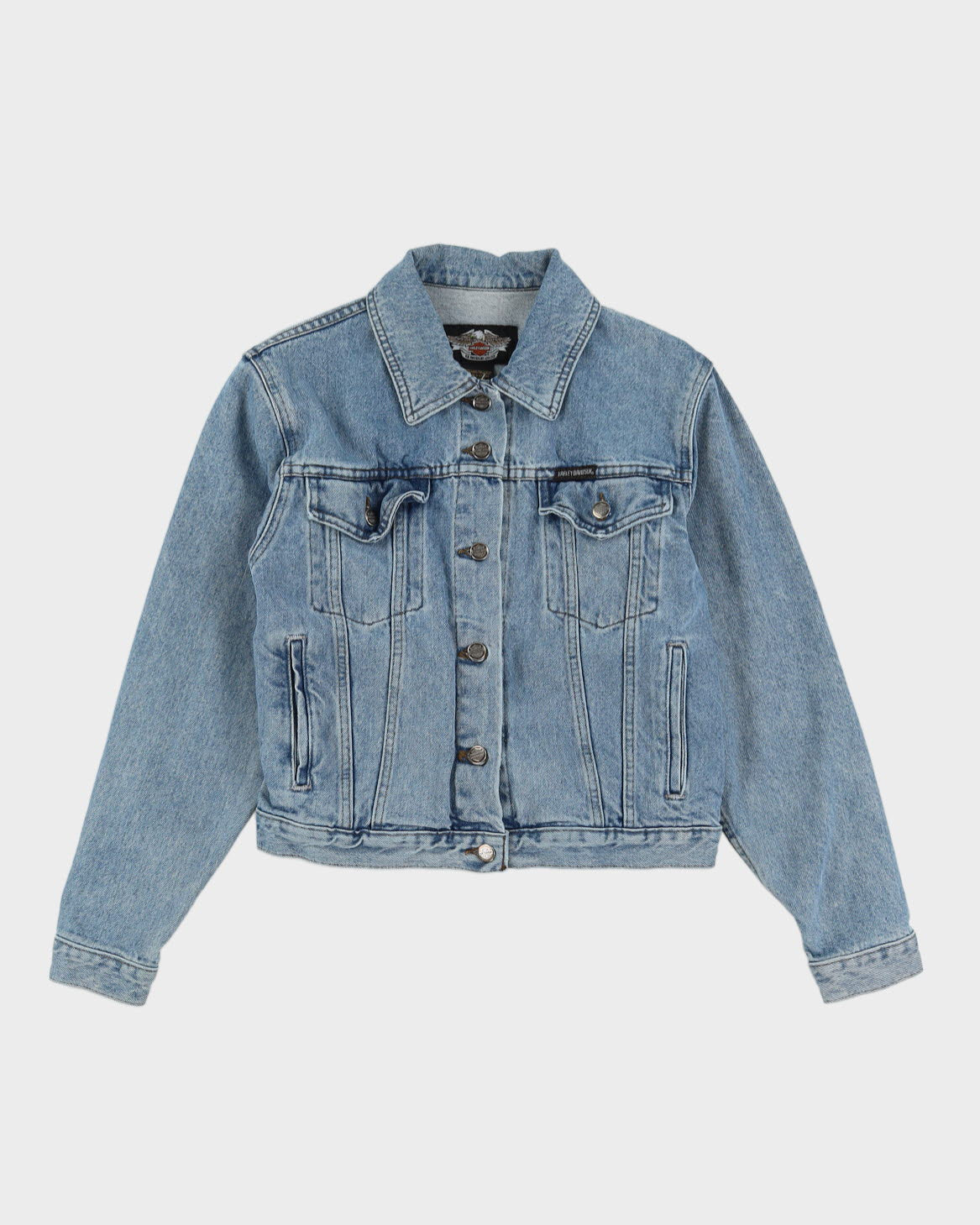 00s Harley Davidson Denim Jacket With Embroidery - S