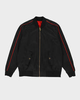 00s True Religion Black Reversible Bomber Jacket With Embroidery - L