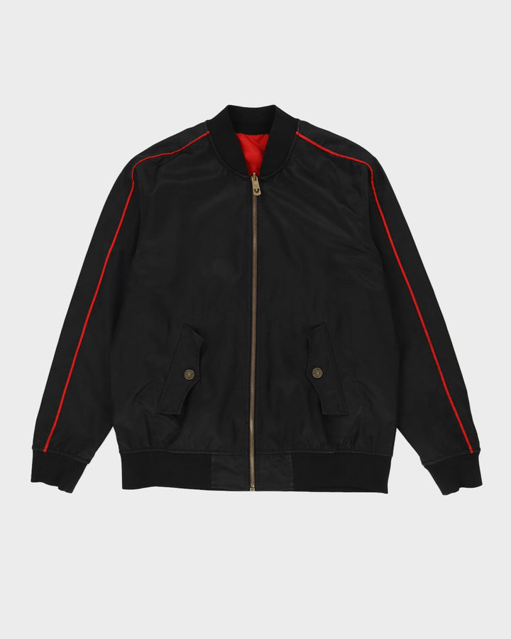 00s True Religion Black Reversible Bomber Jacket With Embroidery - L