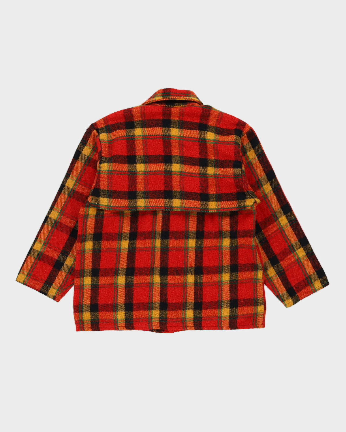 Vintage 1980s Red Checked Wool Jacket - M
