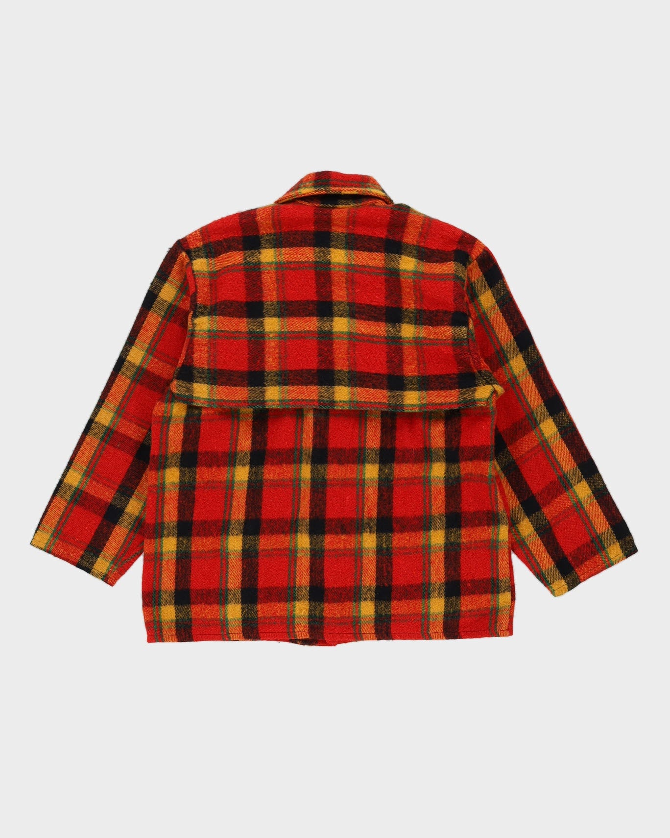 Vintage 1980s Red Checked Wool Jacket - M