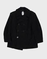 Black Navy Pea Coat - M