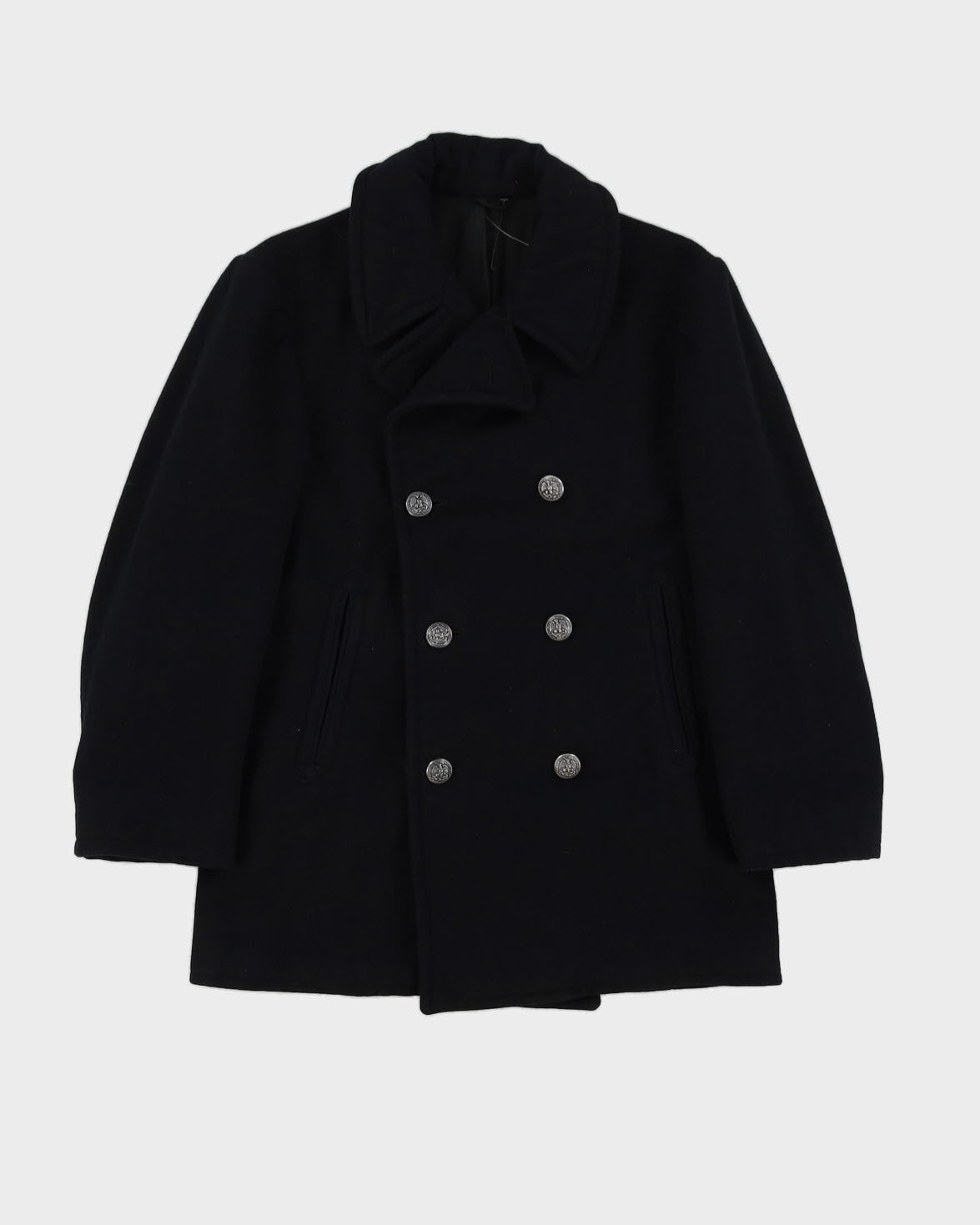 Black Navy Pea Coat - XXS