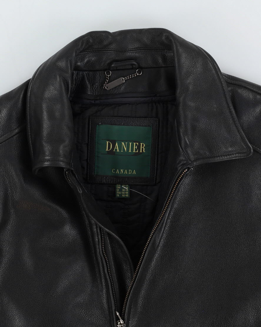Danier Black Leather Jacket - M