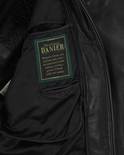Danier Black Leather Jacket - M