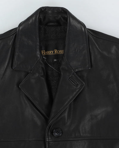 Harry Rosen Black Fleece Lined Leather Jacket - M