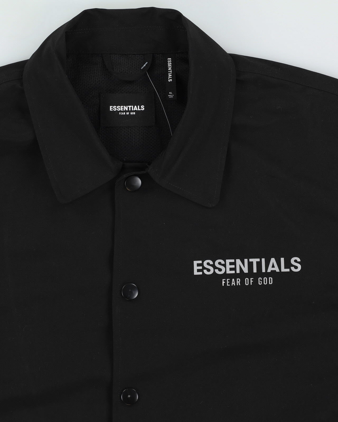 Essentials By Fear Of God Black Raincoat - XL
