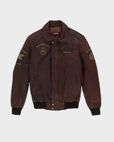 Danier Brown Leather Flight Jacket - XXS