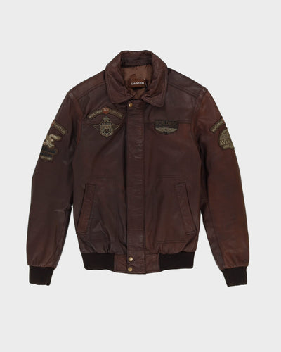 Danier Brown Leather Flight Jacket - XXS