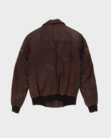 Danier Brown Leather Flight Jacket - XXS