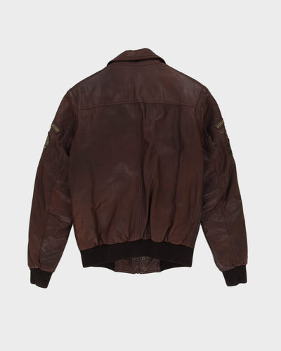 Danier Brown Leather Flight Jacket - XXS