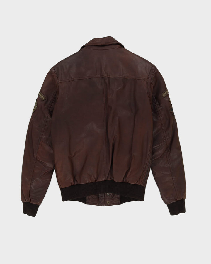 Danier Brown Leather Flight Jacket - XXS