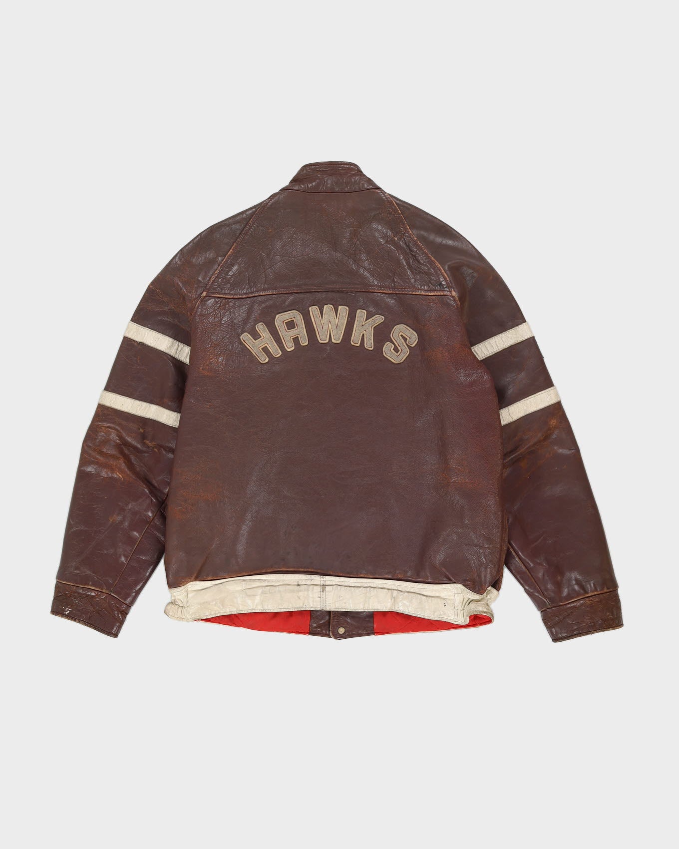 Vintage 1980s Leather Varsity Jacket - S