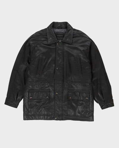 Black Leather Box Jacket - XL