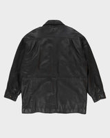 Black Leather Box Jacket - XL