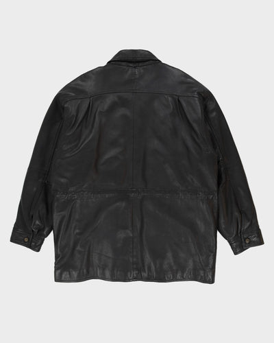 Black Leather Box Jacket - XL