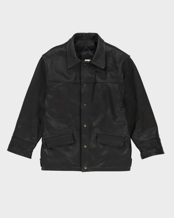 Black Leather Box Jacket - XS / S