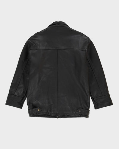 Black Leather Box Jacket - XS / S