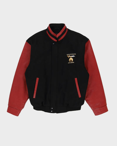 Black And Red Baseball Varsity Jacket - L