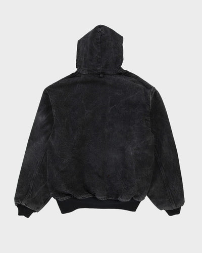 Vintage 90s Carhartt Black Workwear Fleece Lined Hooded Jacket - XXL