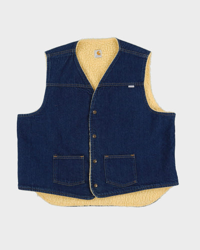 Vintage 80s Carhartt "100 Years" Fleece Lined Gilet / Sleeveless Jacket - XXL