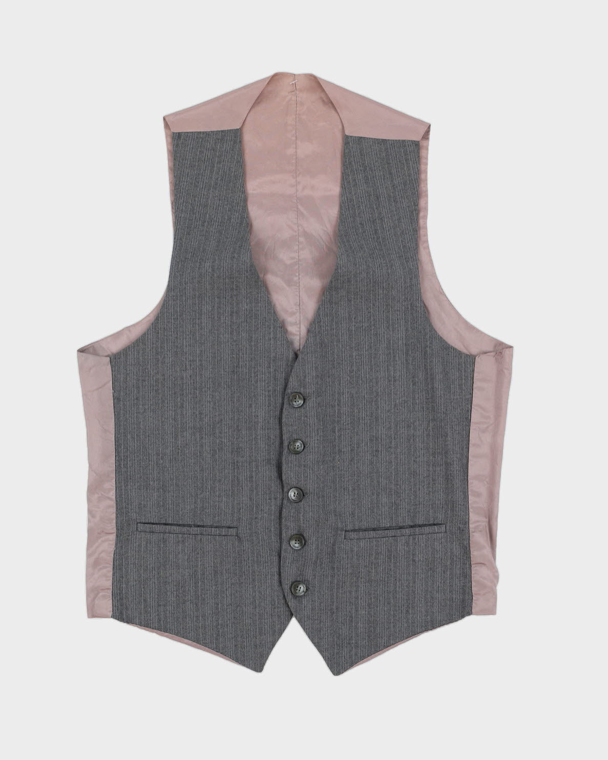 Grey Pinstriped Waistcoat - S