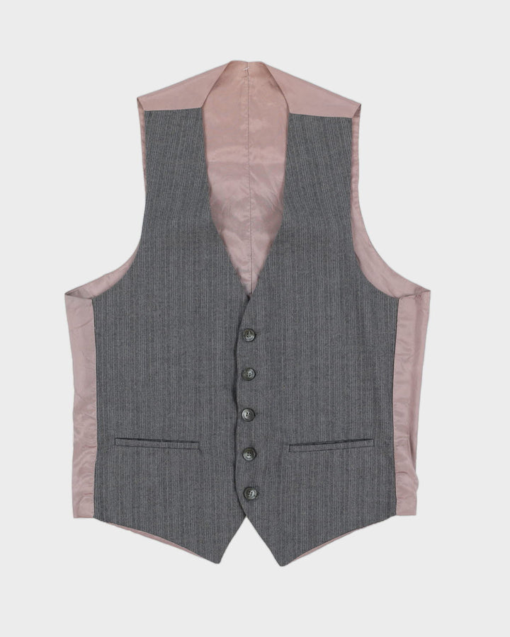 Grey Pinstriped Waistcoat - S