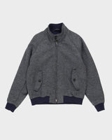 Blue Wool Tweed Bomber Jacket - XL