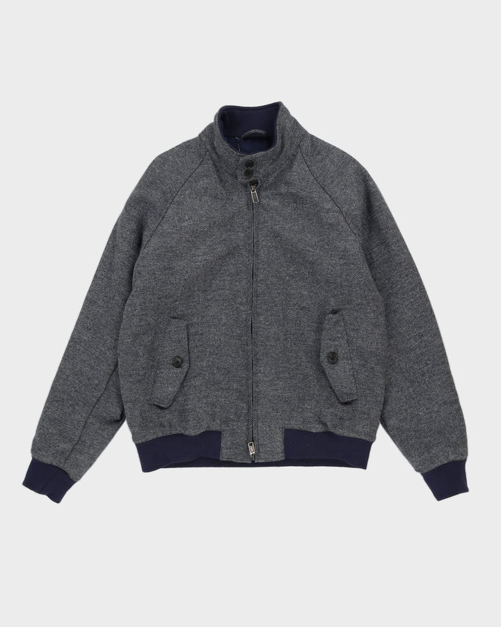 Blue Wool Tweed Bomber Jacket - XL