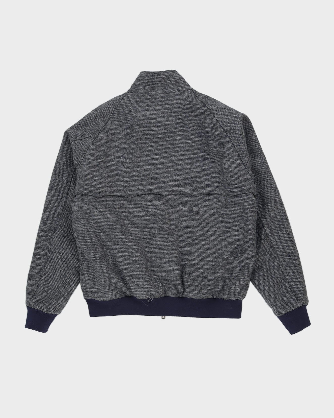 Blue Wool Tweed Bomber Jacket - XL