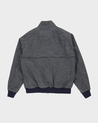 Blue Wool Tweed Bomber Jacket - XL