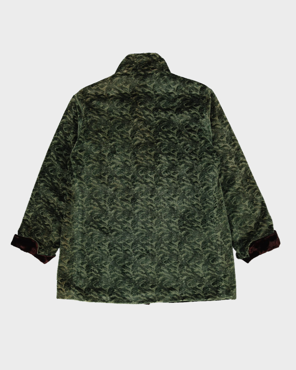 Vintage 1960s Green Velvet Smoking Jacket - XL