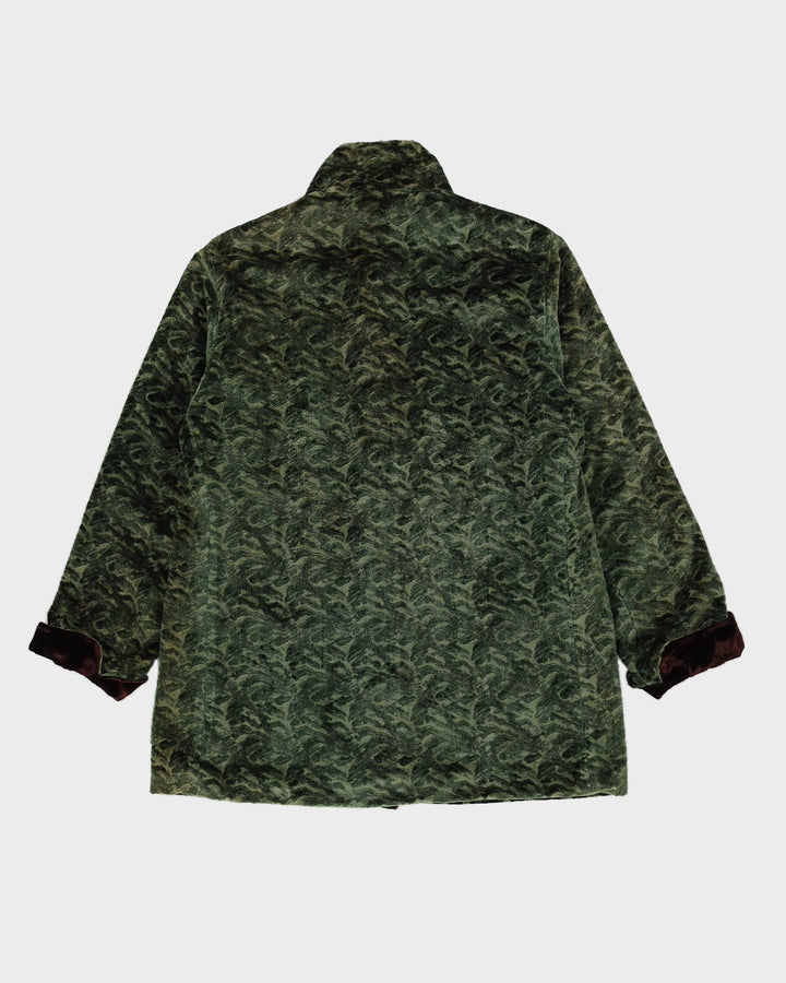 Vintage 1960s Green Velvet Smoking Jacket - XL