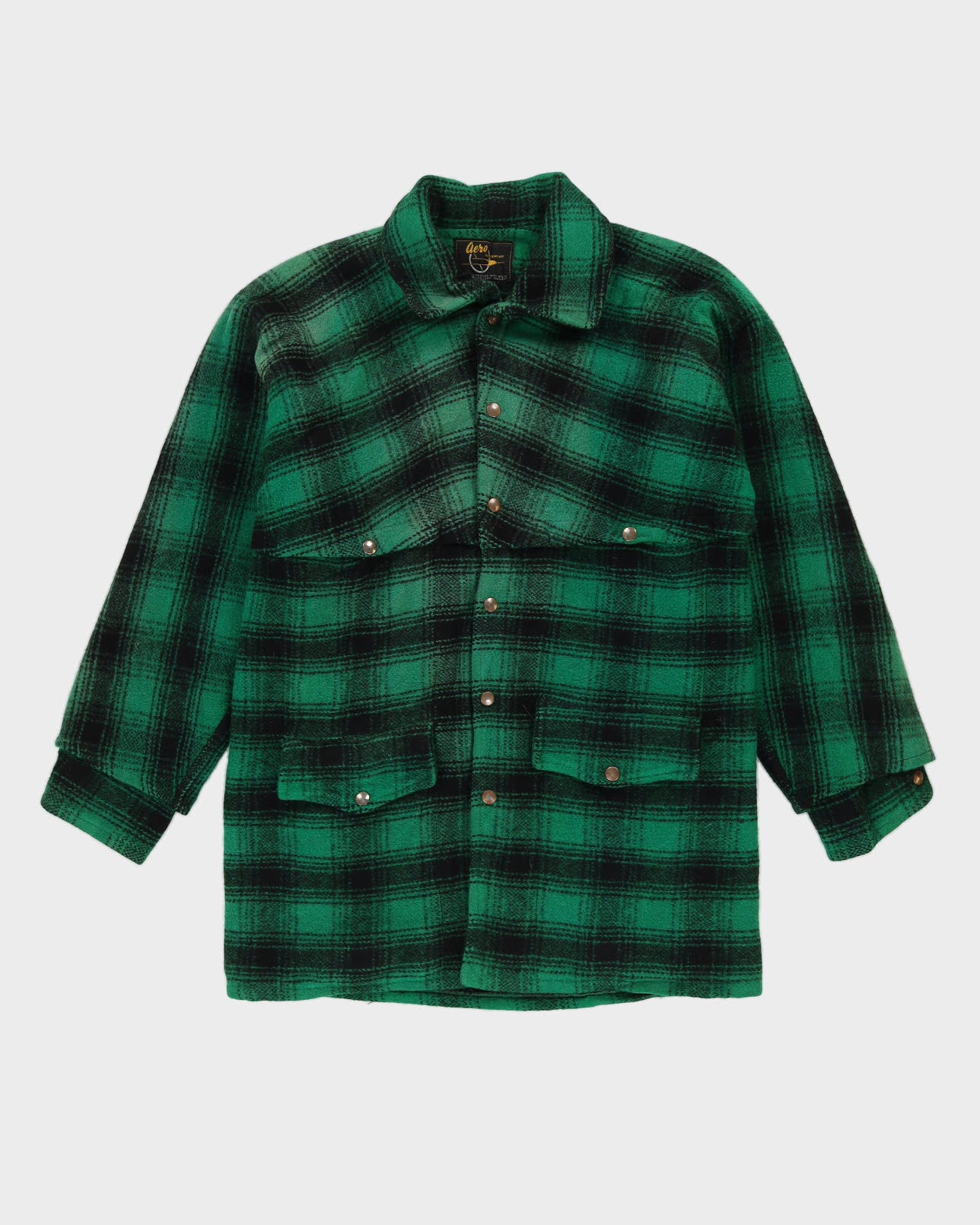 Vintage 1980s Green Wool Work Jacket - S