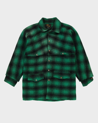 Vintage 1980s Green Wool Work Jacket - S