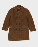 Vintage 1980s Brown Wool Overcoat - M