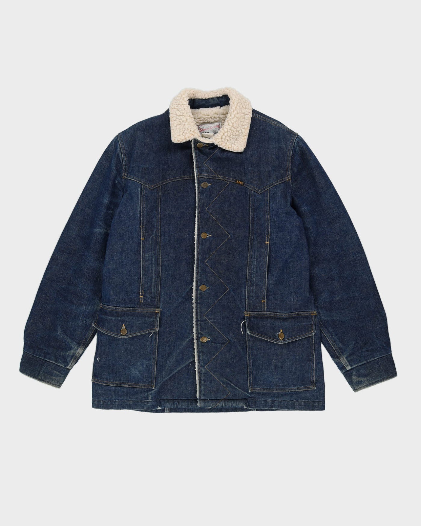 Vintage 70s Lee Storm Rider Fleece Lined Denim Jacket - L