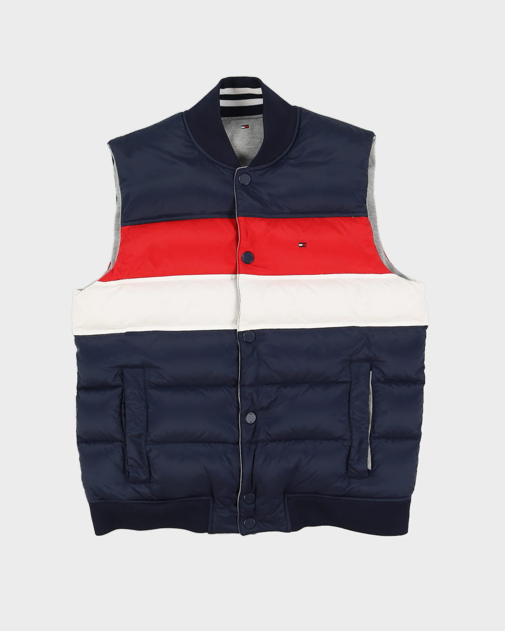 Tommy Hilfiger Blue Puffer Reversible Gilet - M