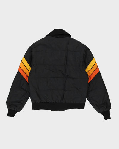 Vintage 80s Ski-Doo Black / Orange Striped Ski Jacket - M