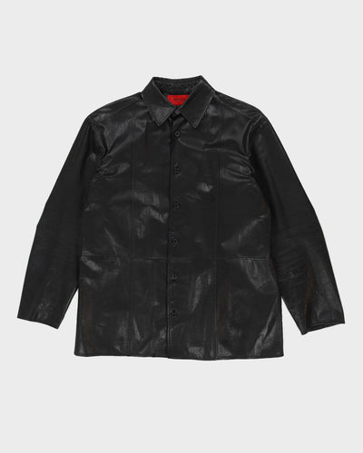 Hugo Boss Black Leather Coat - L