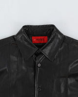 Hugo Boss Black Leather Coat - L