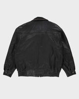 Olympic Leather Made In Canada Black Leather Bomber Jacket - L