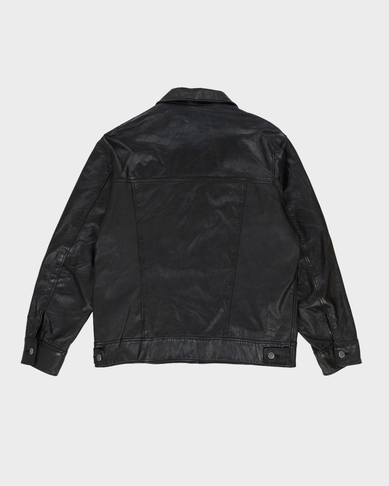 Roots Made In Canada Button Up Black Leather Jacket - L