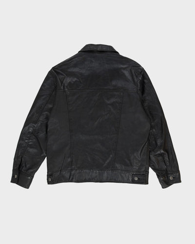 Roots Made In Canada Button Up Black Leather Jacket - L