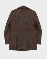 Vintage 70s Woodward's Burgundy Fleece Lined Leather Jacket - S