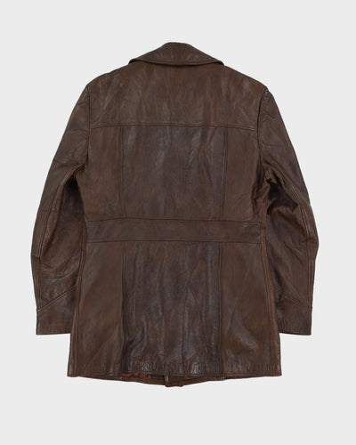 Vintage 70s Woodward's Burgundy Fleece Lined Leather Jacket - S