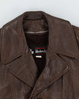 Vintage 70s Woodward's Burgundy Fleece Lined Leather Jacket - S